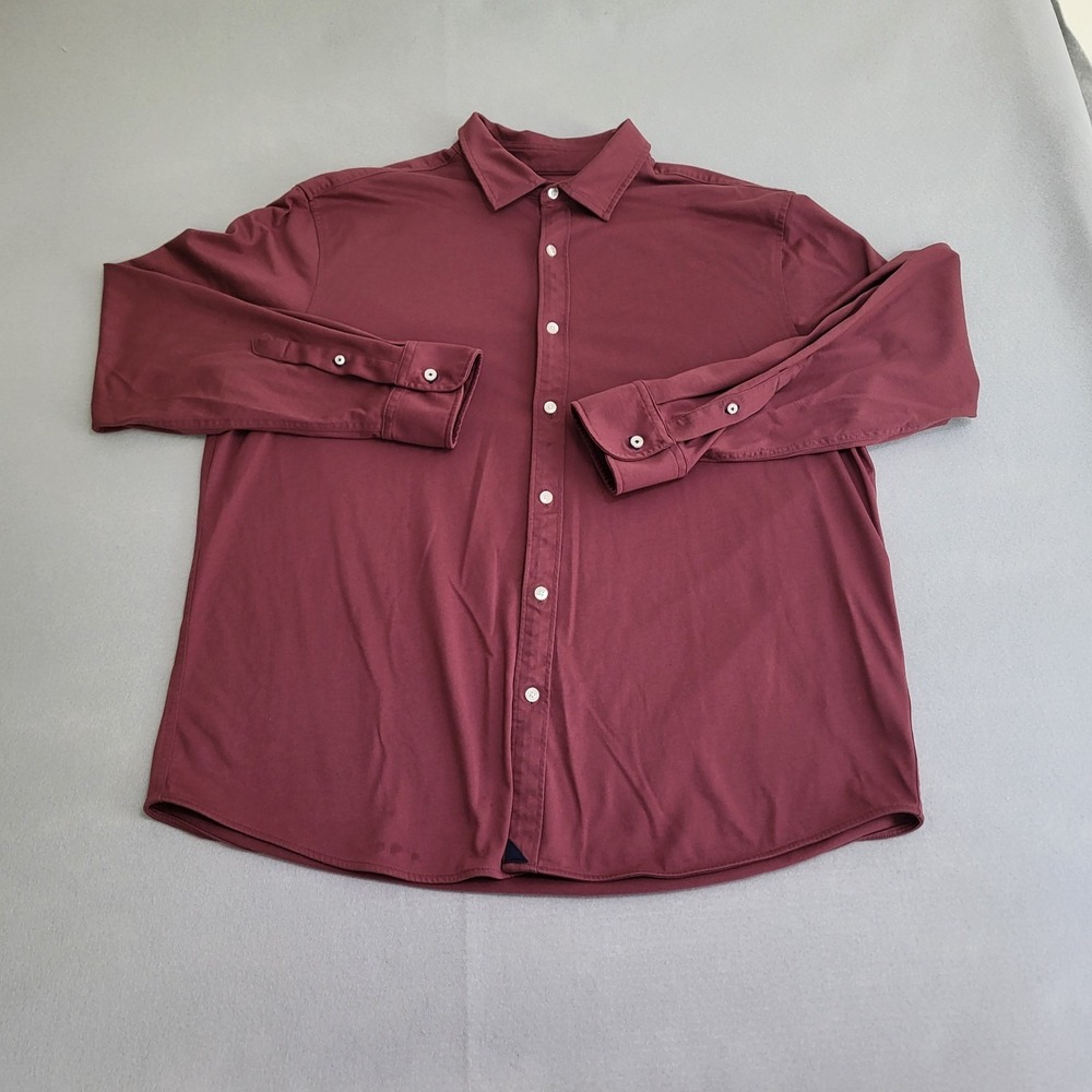 UNTUCKit Long Sleeve Button Up LuxeTee BD Regular Fit Men's XXL Maroon